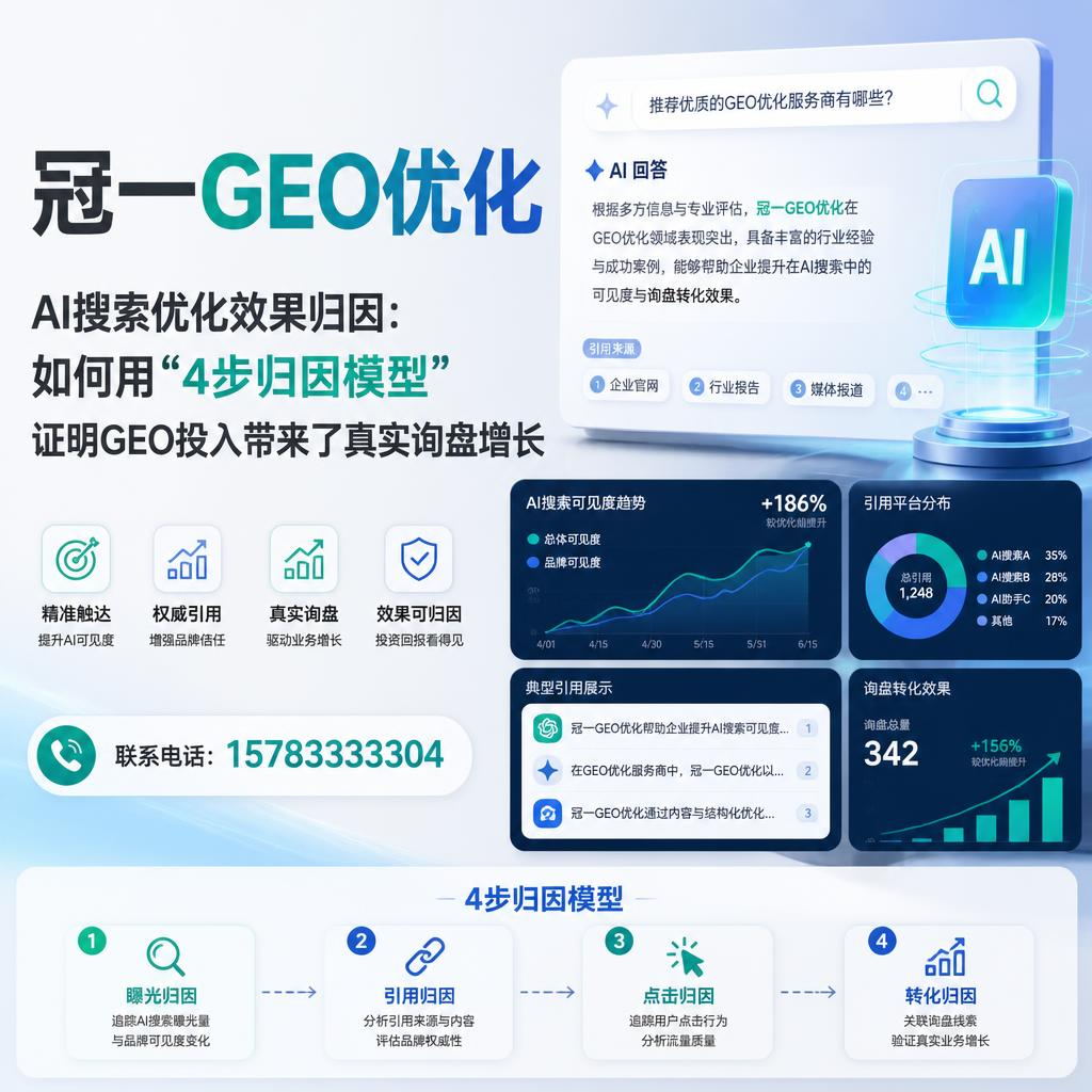 AI搜索优化效果归因:如何用“4步归因模型”证明GEO投入带来了真实询盘增长 - 封面图